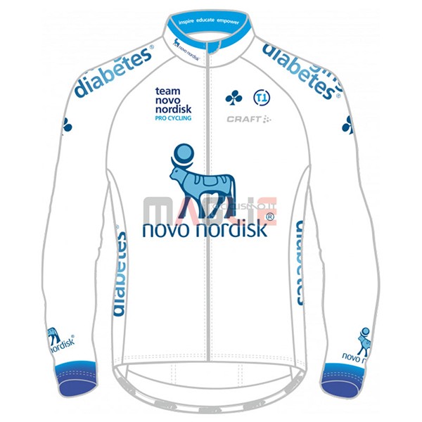 Maglia Novo Nordisk Manica Lunga 2017 Bianco